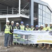 The topping out ceremony with Wiltshire Air Ambulance, builders Rigg Construction (Southern) Limited and the architects, CMS. Picture by Diane Vose DV5876/9..Oct 2017.