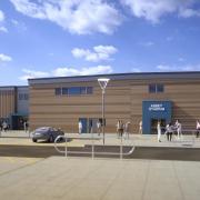 An impression of the entrance to the new proposed Abbey Stadium