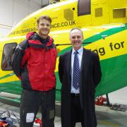 Hadden Graham, right, with Wiltshire Air Ambulance pilot Rob Collingwood