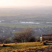 Cheltenham viewed from the top of Cleeve Hill, Gloucestershire's highest point