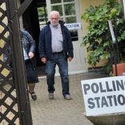 Voters at a Polling station in Swindon