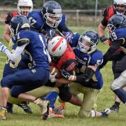 Action from Swindon Storm (blue) versus Bournemouth Bobcats. PICTURE: STEVEN BRENNAN