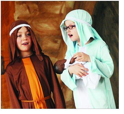 Pupils have fun recreating the Christmas story 