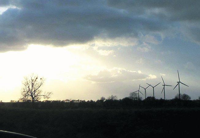 Pictures snapped by readers of the Swindon Advertiser.
 The wind turbines near Shrivenham, 
Picture: BAZ Fisher