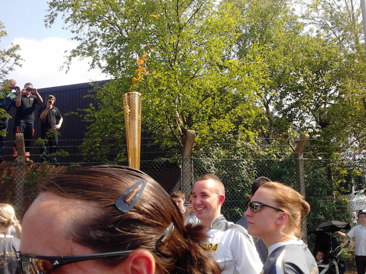 Your flame to fame. 
Readers' pictures capture memories of the Olympic Torch in town - Anna Higgins
Age: 14
Location: Gipsy Lane, Swindon
