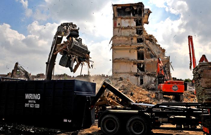 End of an era as former college building is bulldozed to the ground