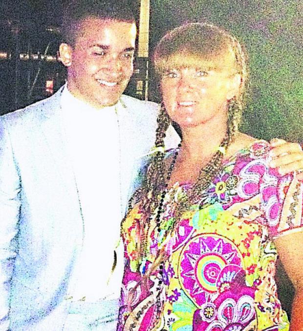 Jahmene and his mother Mandy at the X Factor