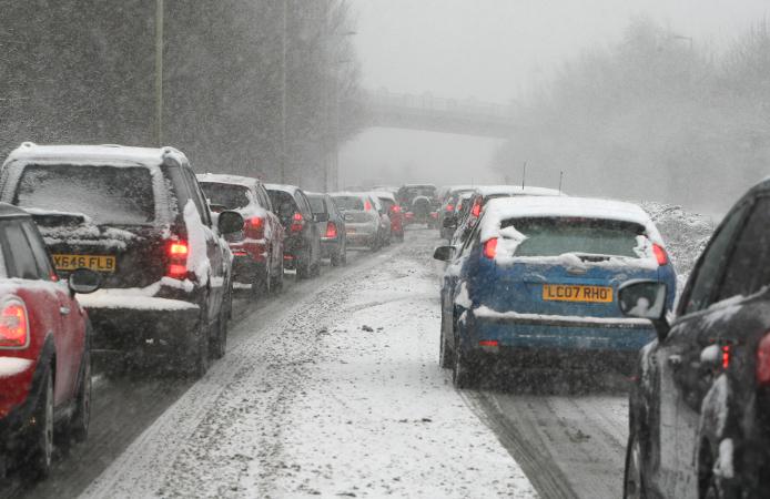 Motorists struggle on icy roads in Swindon