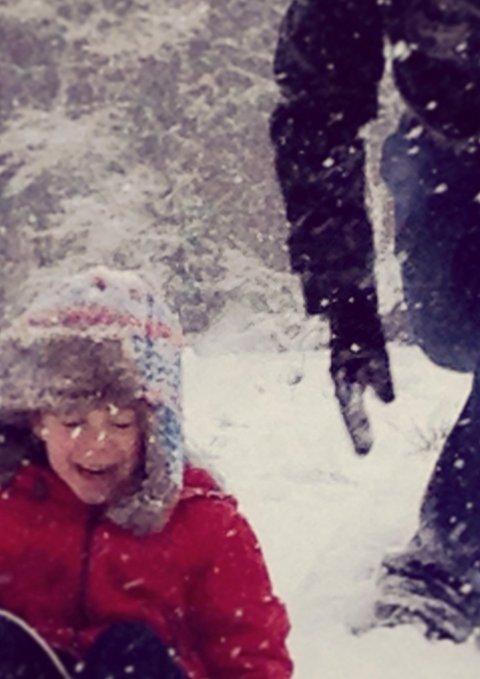 |Jayne Small's son and other half enjoy a spot of sledging! 