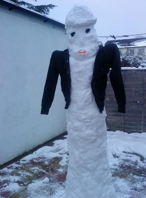 Mr khaira grandchild made this snow man in  the garden