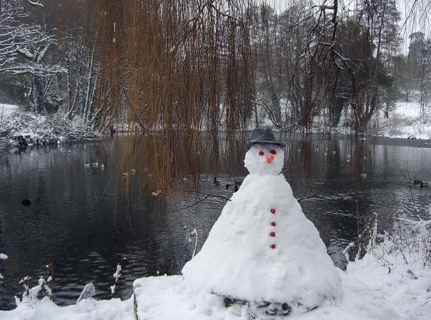 Snowman in Lawn Woods, picture by Rachael Wilson

