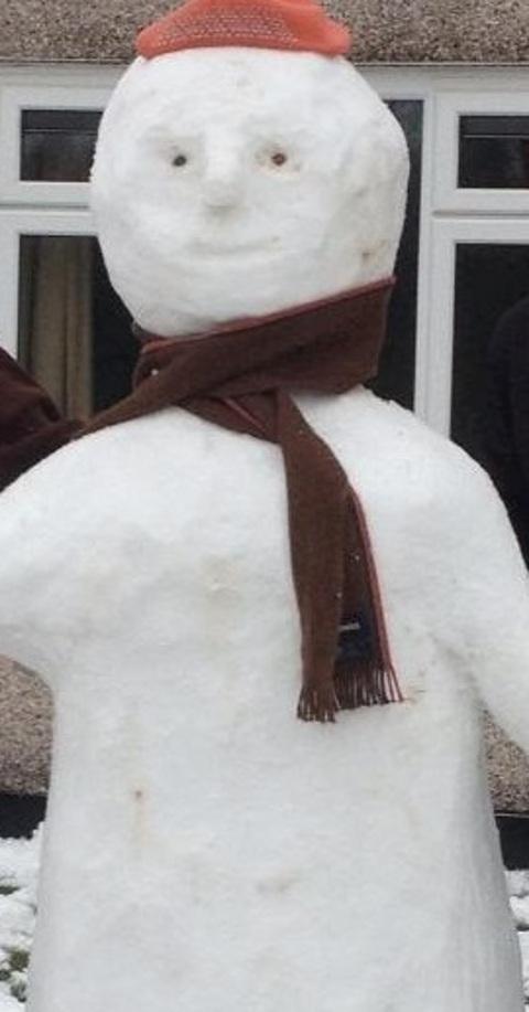 Bob (the snowman) made by  Stuart and Alex King.
