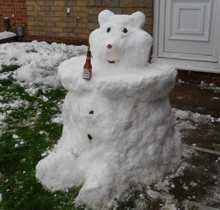 The Trowbridge family from Stratton built a snow bear called Bud
