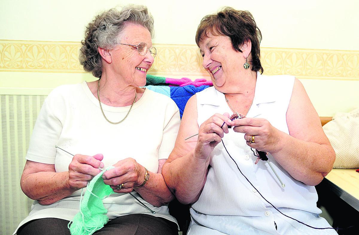 Joyce Rogers, left, and Ann Baston at the Holiday At Home Club for the elderly at Devizes Road Evangelical Church.