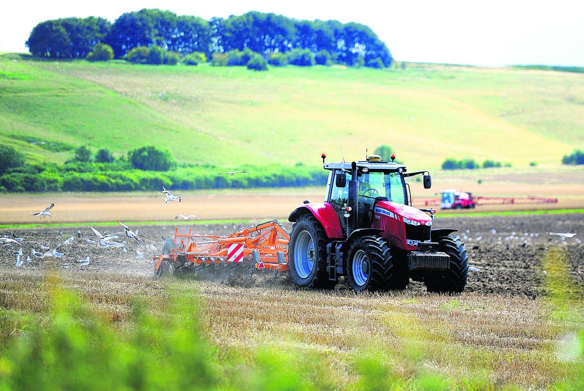 Ploughing the fields near Barbury Castle