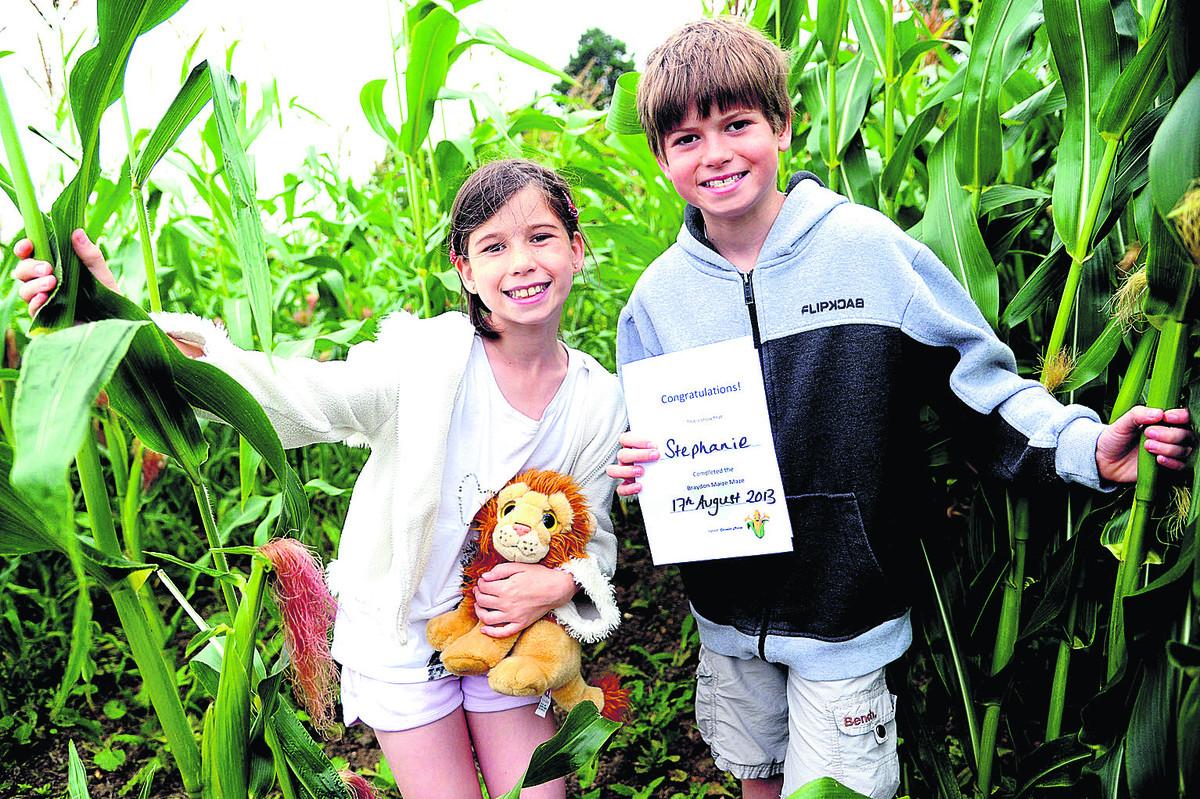 tephanie and Matthew Slater at the Maize Maze at Braydon Manor Farm, which opened on Saturday
