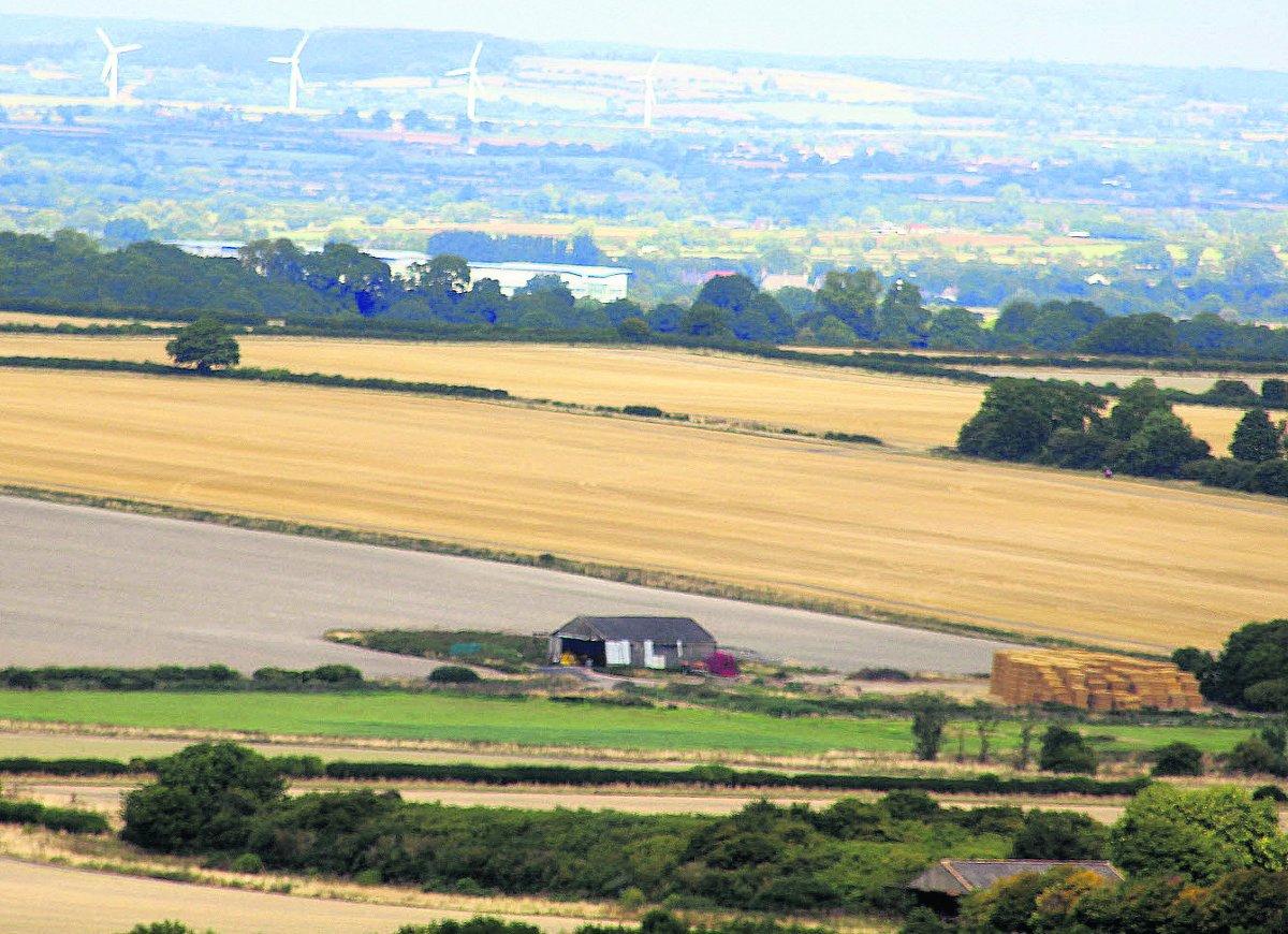 Swiindon Advertiser readers photographs
The Watchfield  turbines and harvest fields at Barenburgh seen from Barbury Castle
Picture: Kevin John Stares