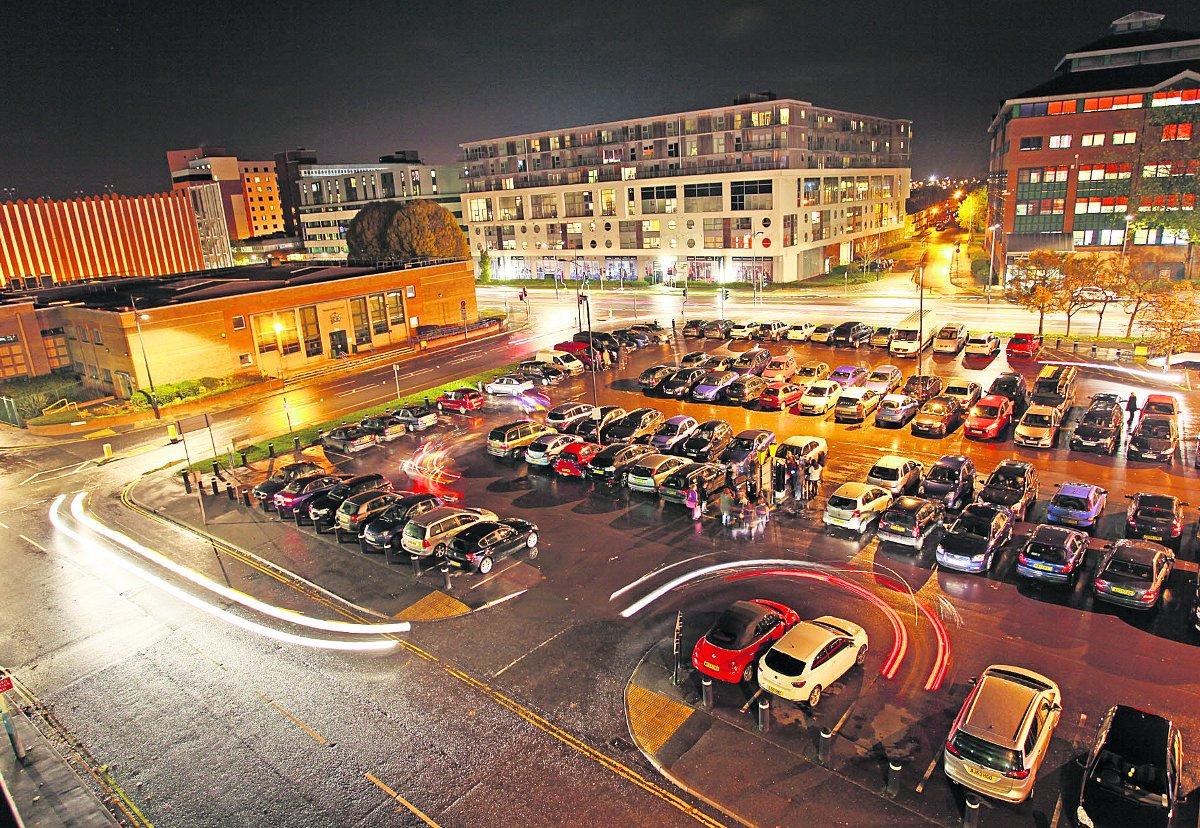 n Night shot of the Wyvern Theatre car park and its surroundings  	                     Picture: VICKY SCIPIO