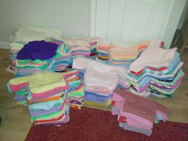 The Syria-bound pile of jumpers made by Doris