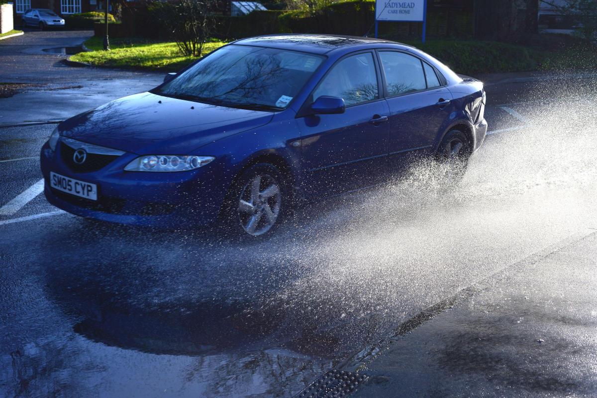Drivers and pedestrians battle against the elements throughout Wiltshire