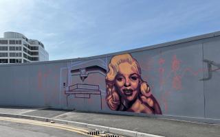 Diana Dors is being given a painted tribute within Swindon town centre.