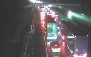 Traffic between Chippenham and Bath on the M4 at around 7.30pm