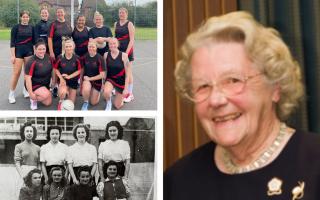 Doreen Wilcox and Pinehurst Netball Club teams past and present