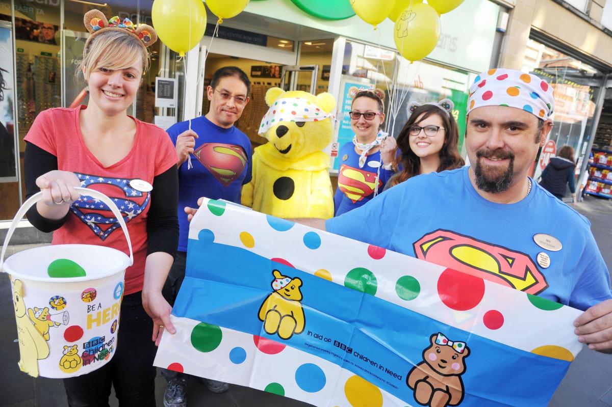 Staff of Specsavers in Regent Street supporting Children in Need