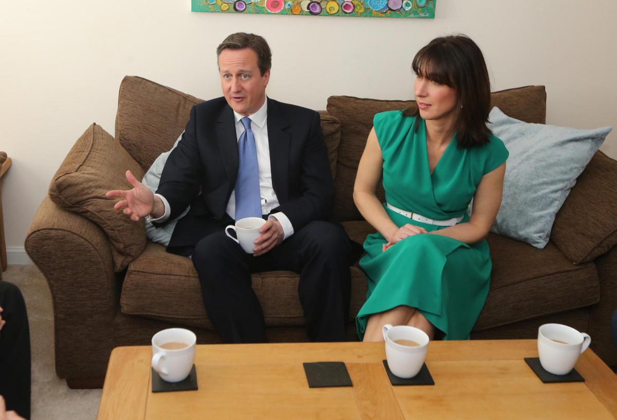 Prime Minister David Cameron and wife Samantha in Stratton