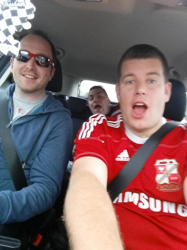 Daniel 'STFC' Hunt ‏@dphunt88 says: Early start for me, @jimmymannswin and @KeithC43 ! First leg of the trip from Torquay to Swindon! #STFC #COYR 