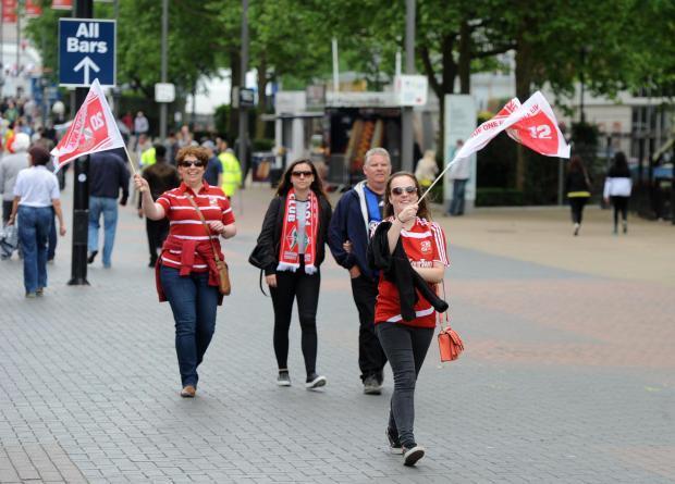 Fans arriving at Wembley Picture: Daniel Hambury/PA Wire