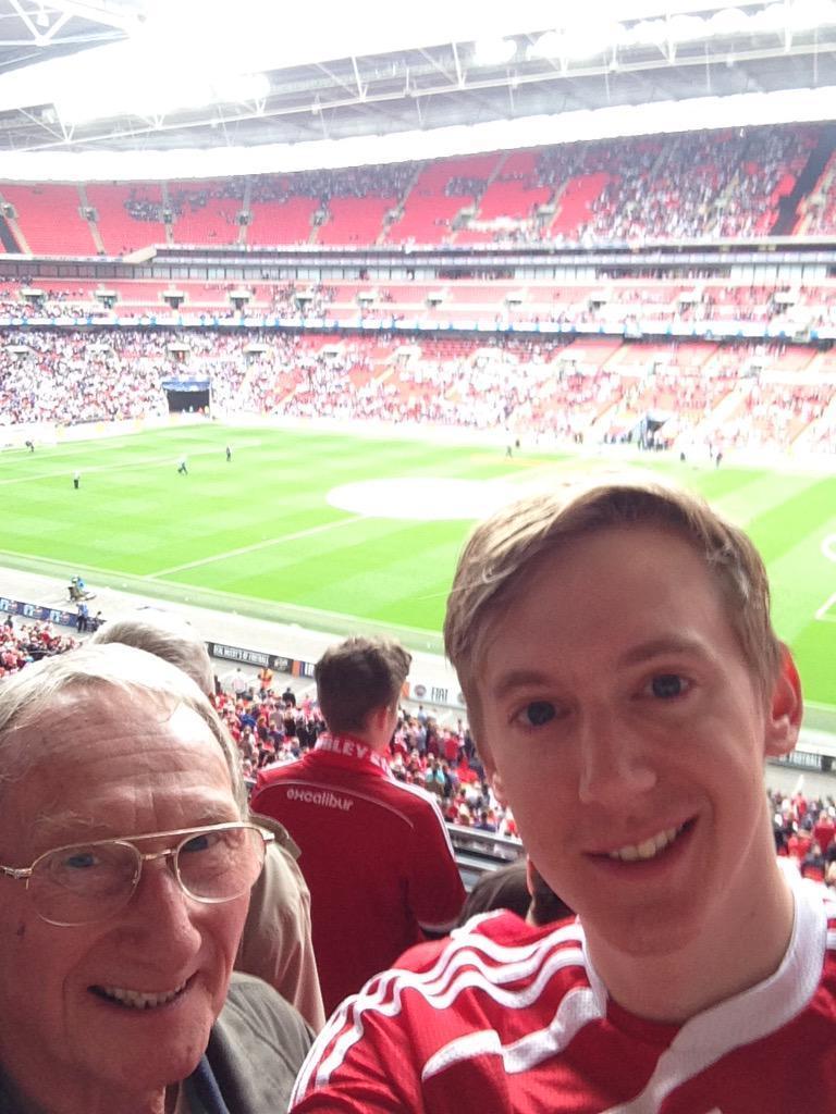 Former Adver reporter Scott D'Arcy tweeted: Dug out the old Swindon shirt and made it to Wembley with the man who introduced me to football. Come on you Reds!