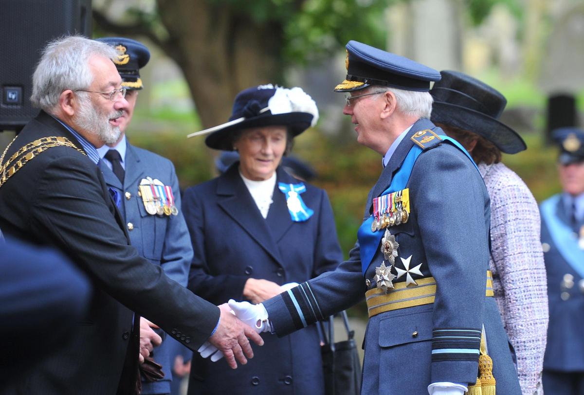 The Duke of Gloucester meets the mayor of Swindon, Andrew Bennett