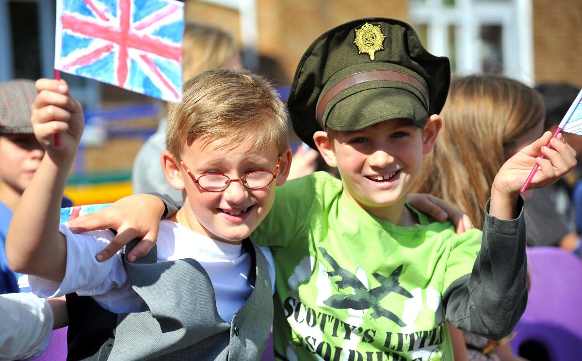 Toby and Sam during the Battle of Britain Day street party at Ruskin Junior School. Picture by Dave Cox