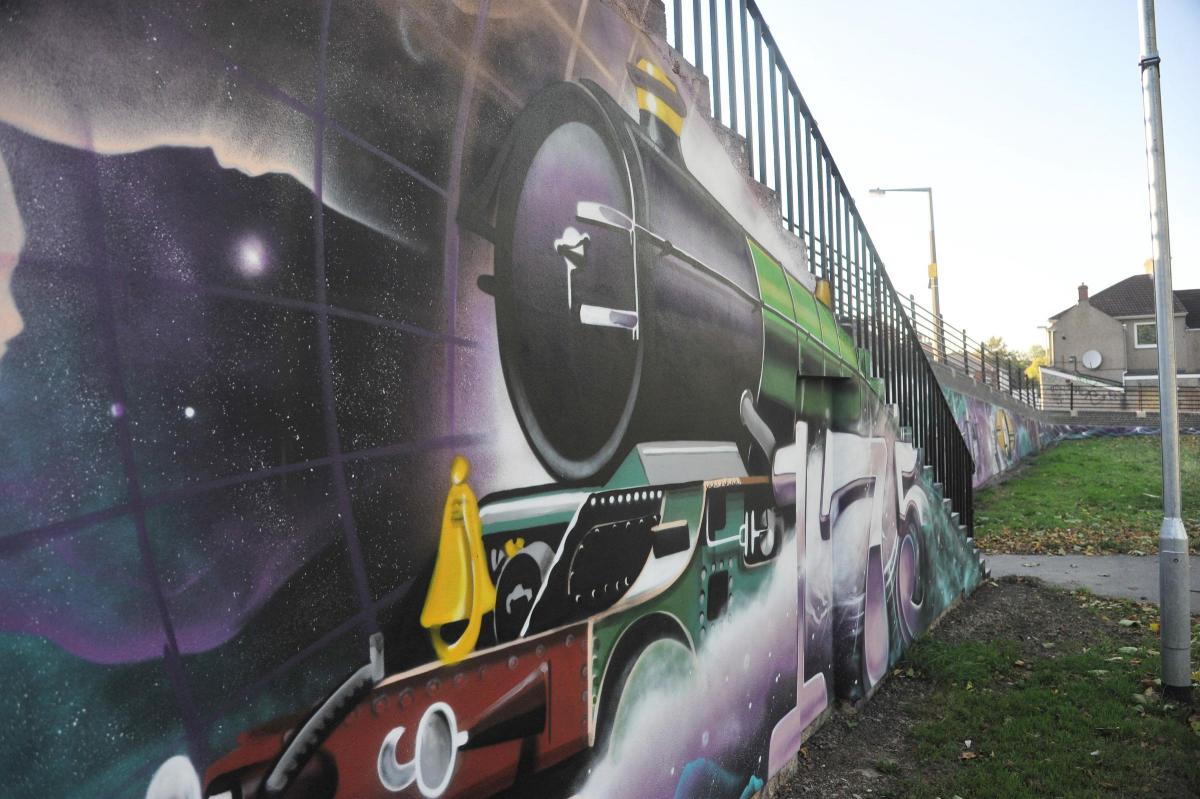 Mural commemorating 175 years of the Great Western Railway in Swindon Pictures by Thomas Kelsey