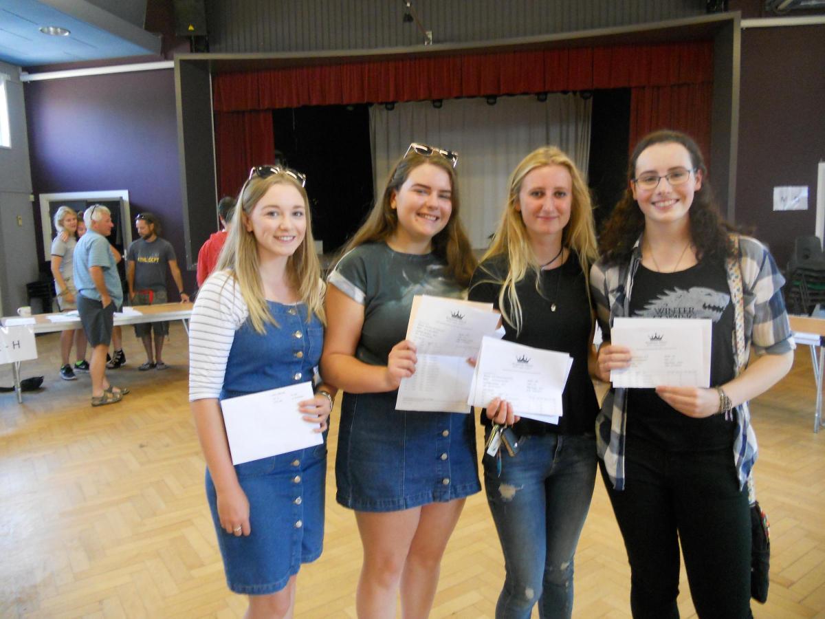Kingsdown students collect their results
