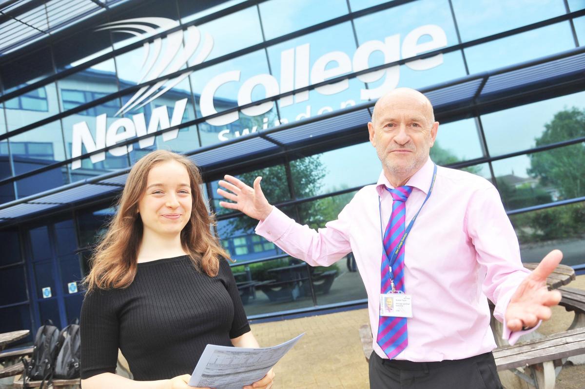 Natalie Arciuchiewicz and New College  principal Graham Taylor..Picture by  Thomas Kelsey.