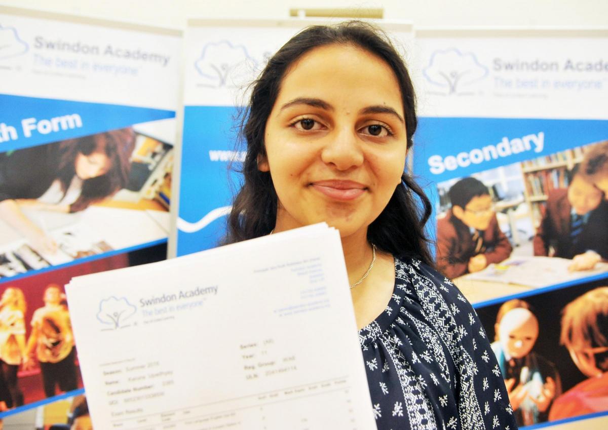 Students from Swindon Academy pick up GCSEs