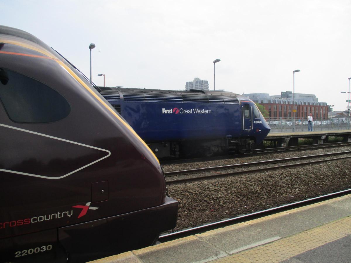 Great Western meets Cross Country at Swindon Station                                Picture: ALAN FARRIMOND