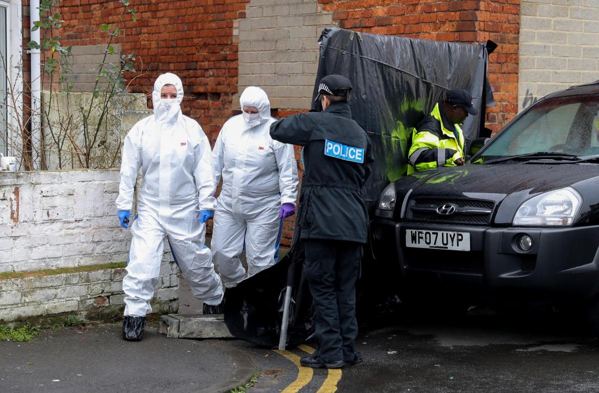 Forensic officers in Broad Street, Swindon. Picture: Andrew Matthews/PA Wire