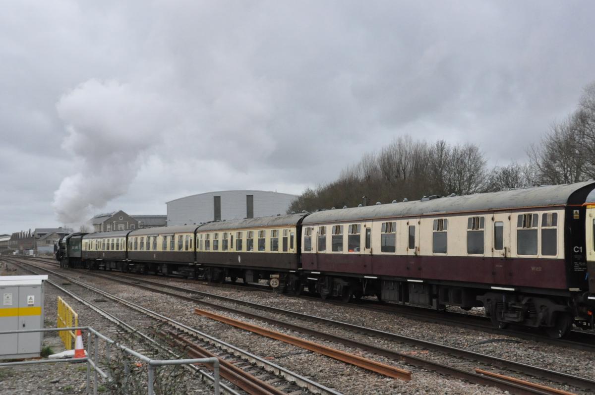 Ken Mumford pictured the St David special service being pulled through Swindon today by Tornado