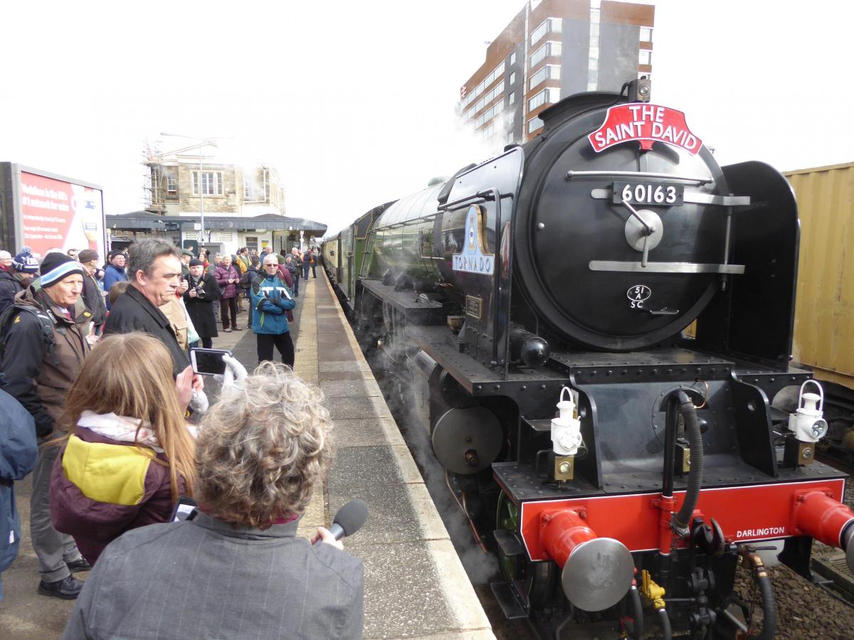 The St David special service being pulled through Swindon today by Tornado. Picture by Bruno Clements