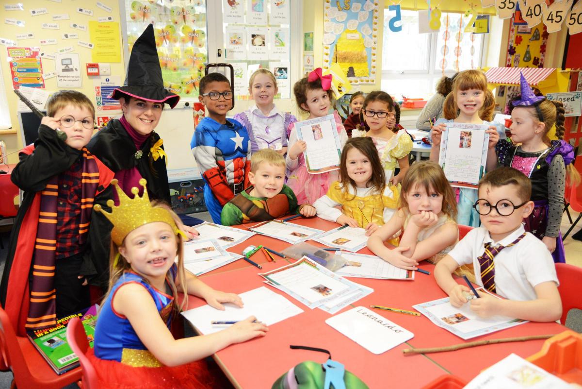 Pupils dressed up at Haydon Wick Primary School on World Book Day