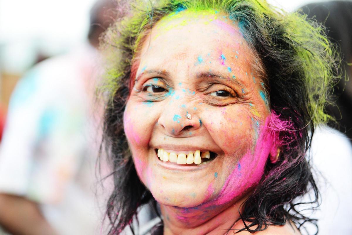 All the colours of the rainbow at Holi Festival. Picture by Thomas Kelsey