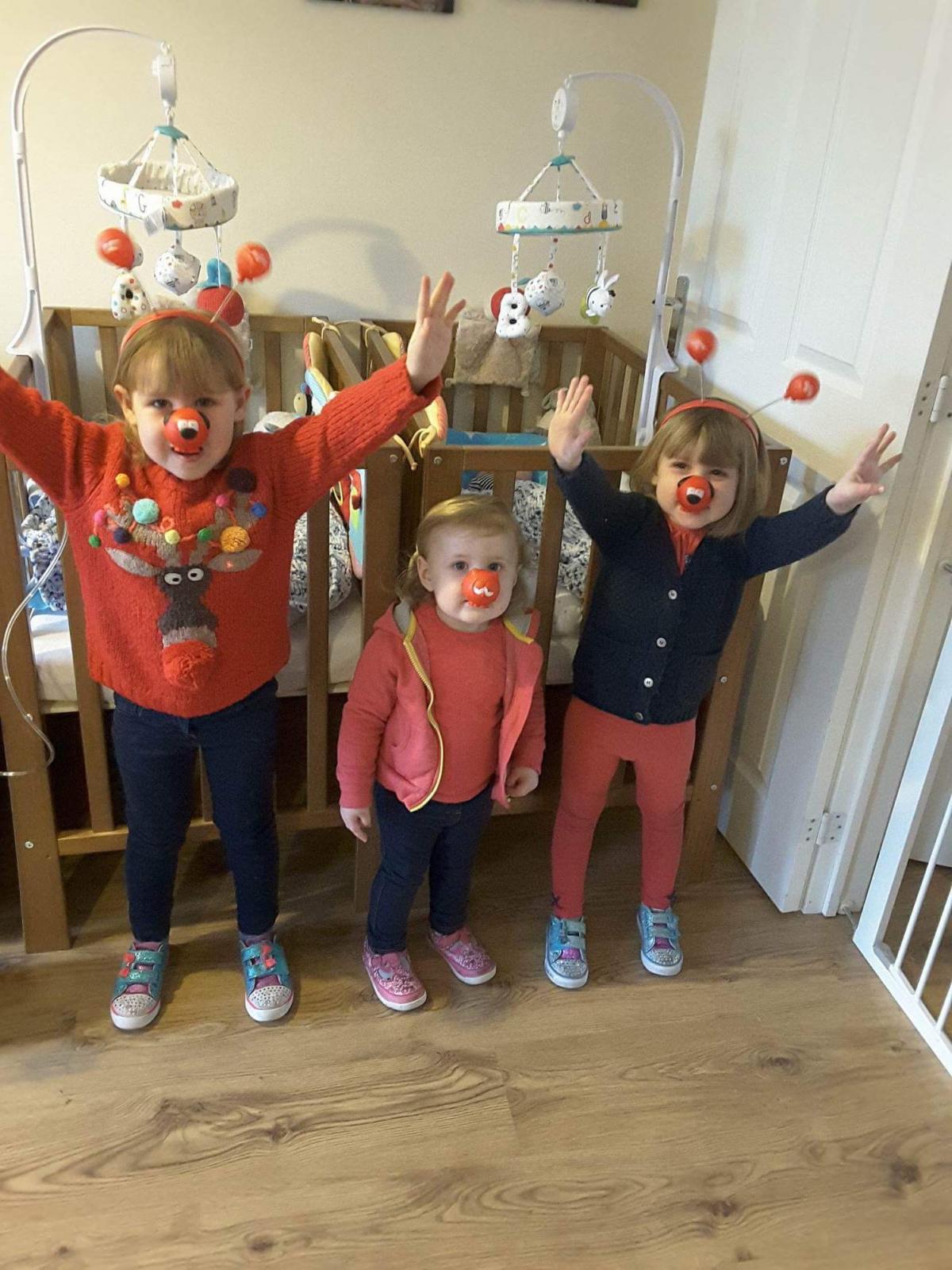 Scarlett, Dotty Rose and Eliza May having fun for Comic Relief 