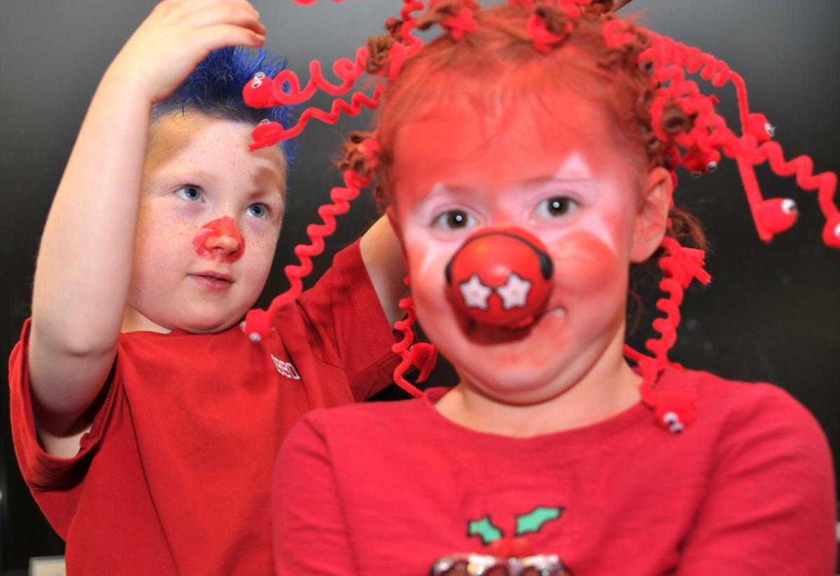 Pupils at Liden Primary School raising money for Comic Relief with crazy hair. Picture by Dave Cox