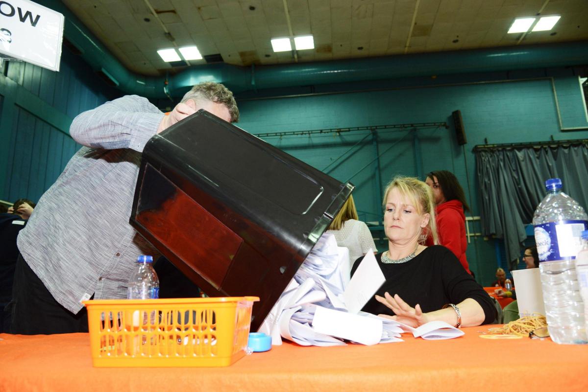 Scenes from the Swindon parish council elections count