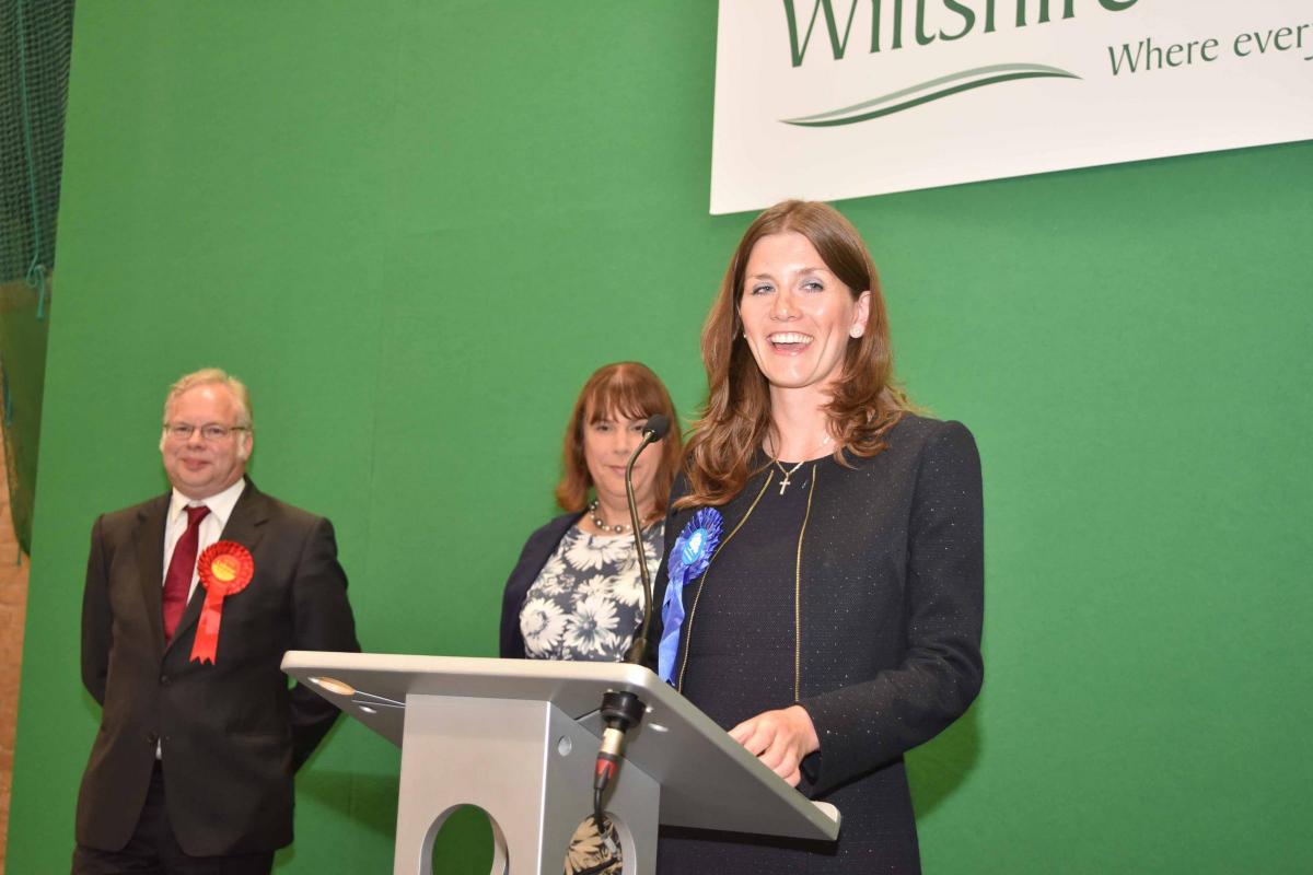 Michelle Donelan after winning Chippenham for the Conservatives with an increased majority. Picture by Glenn Phillips