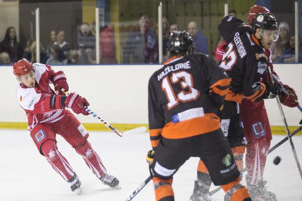 The Bespoke Guardians Swindon Wildcats defenceman Ben Nethersell against Telford Tigers back in 2018                     Photo: Ryan Ainscow