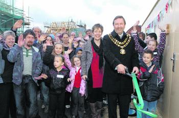 Mayor of Swindon David Wren opens the Stowe Away in Wichelstowe, with Alison Boulton